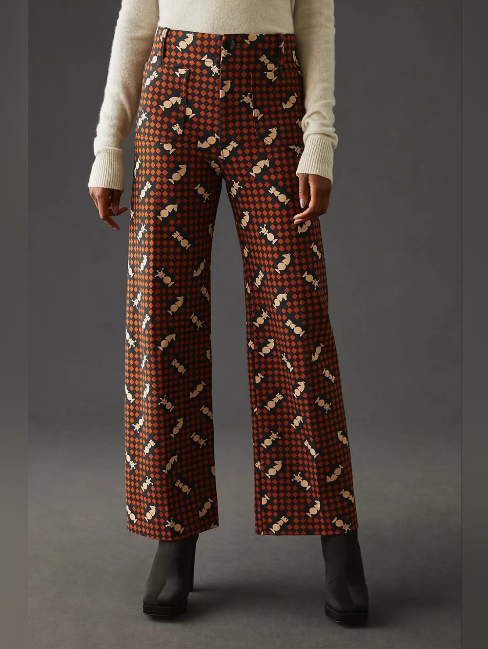 Maeve Colette Ponte Crop Wide-Leg Pants 24 Chess